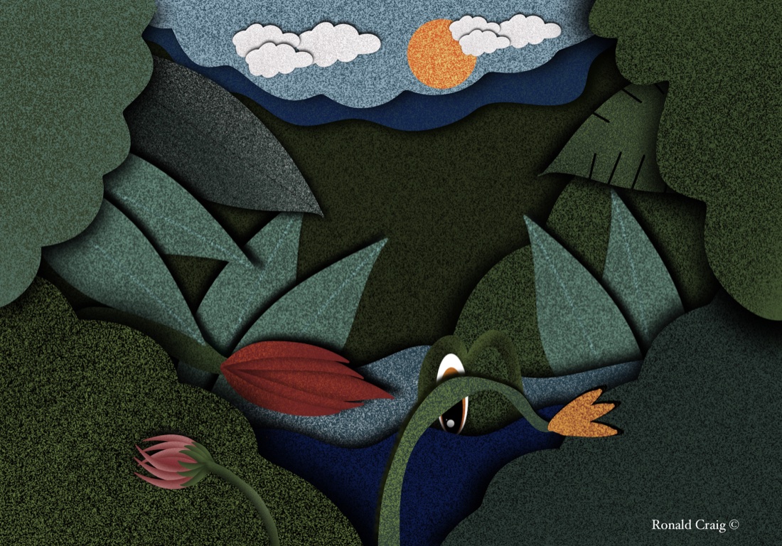 Something watches from beneath the pond's surface